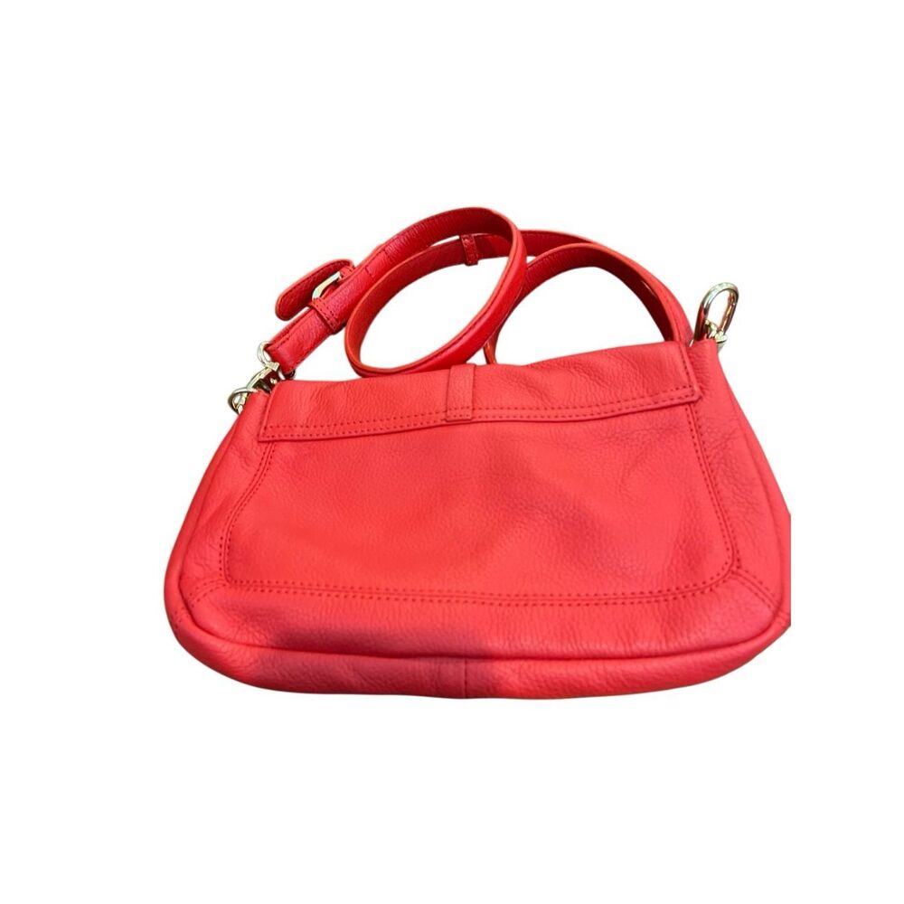 Red leather crossbody purse